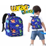 Niño con mochila con correa para viajar y diseño infantil tipo maleta con ruedas